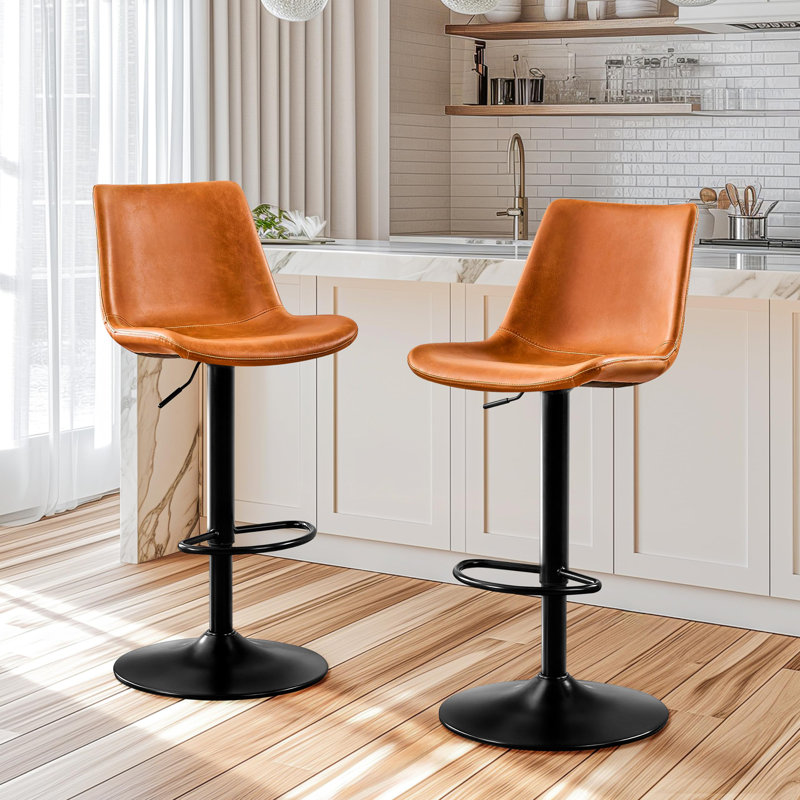 Tabouret de bar moderne avec siège en microfibre - hauteur réglable