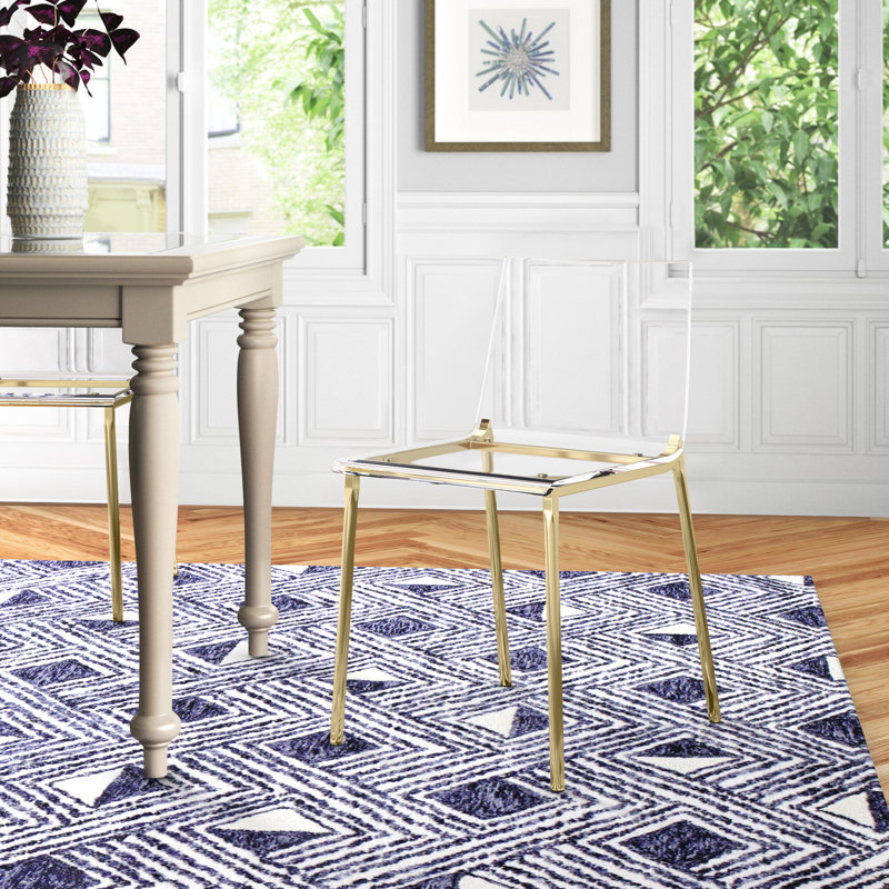 Chaise d'appoint Adelia en transparent, Doré