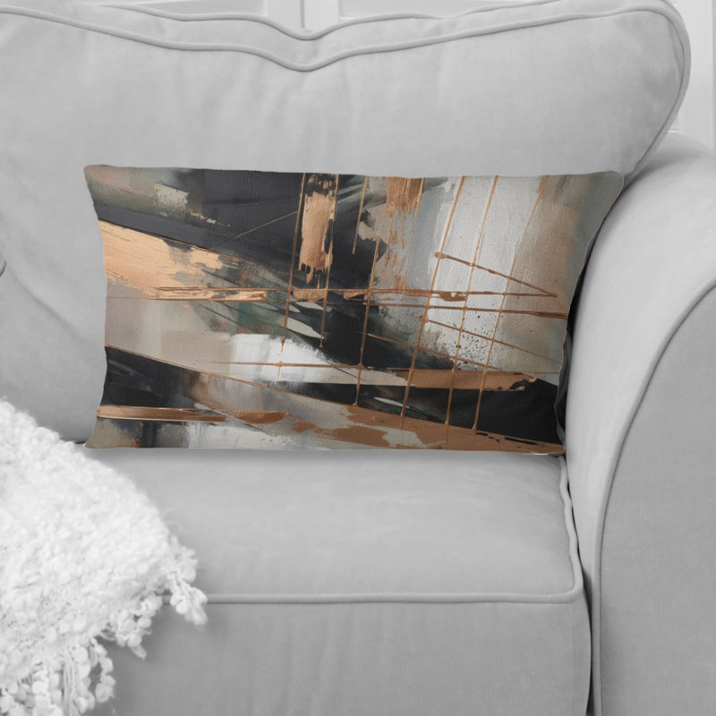 Brown And Black Beyond Boundaries III - Abstract Printed Throw Pillow