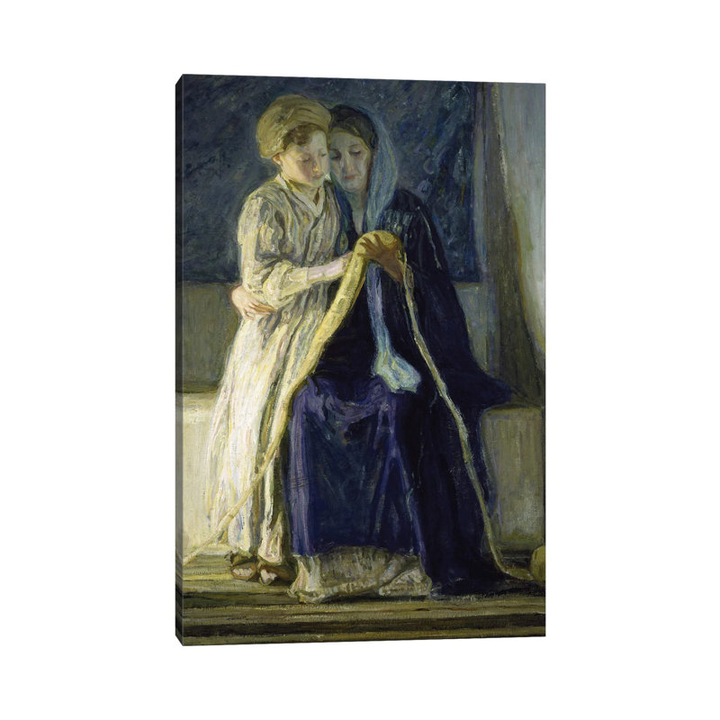 Christ And His Mother Studying The Scriptures, C.1909 by Henry Ossawa Tanner - Painting on Canvas, Wrapped Canvas
