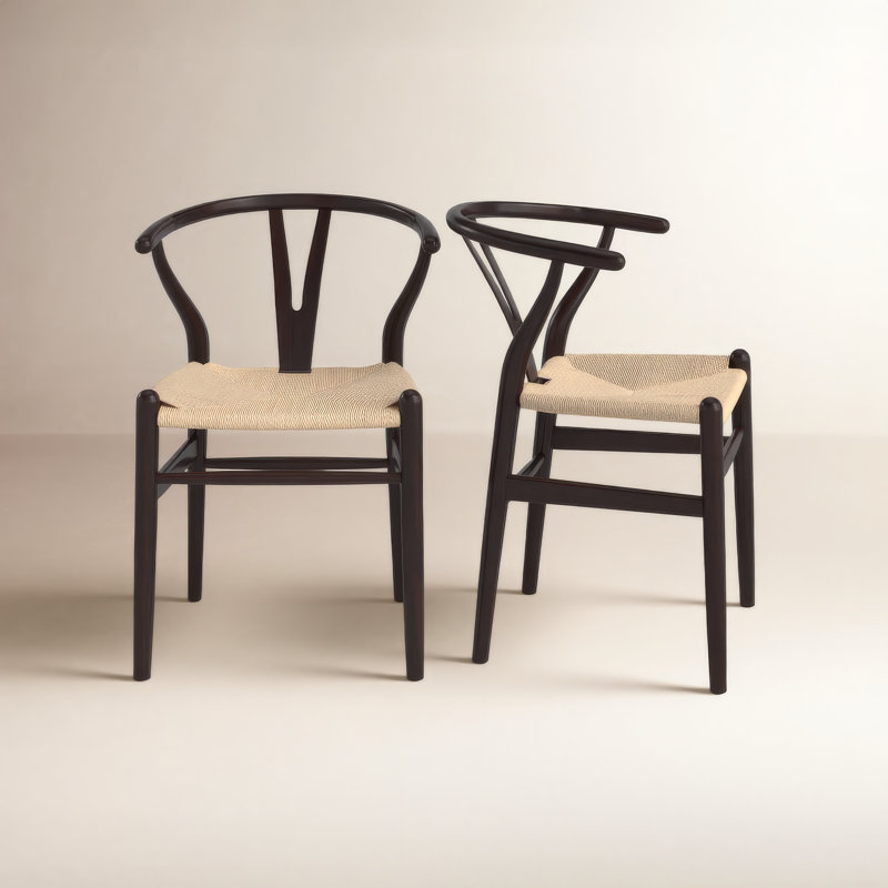 Fairbanks 18'' H Beech Solid Wood Side Chair, Natural/Walnut
