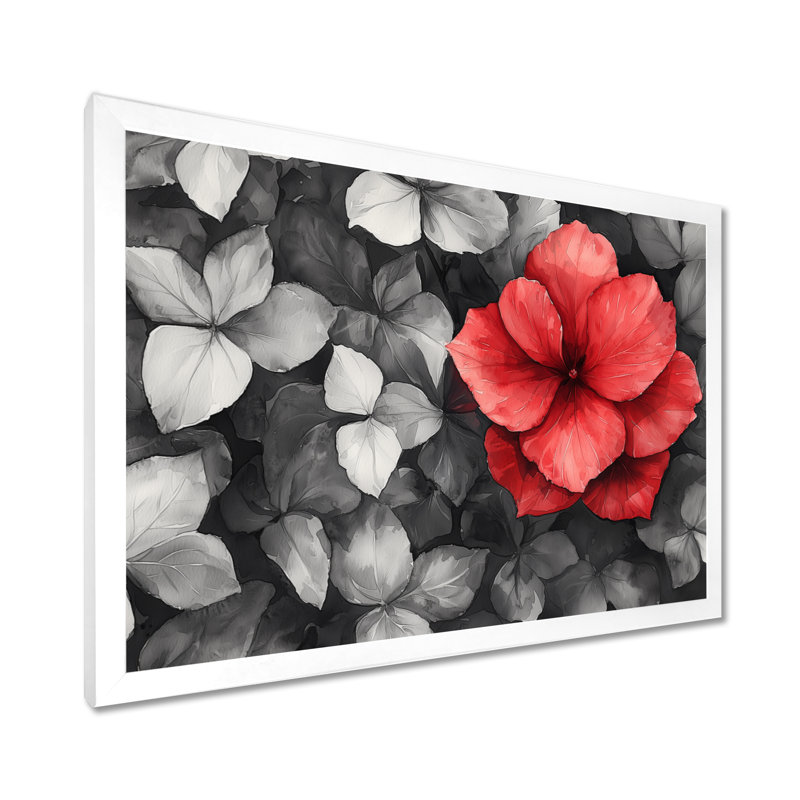 Jaan - Floral Wall Art, Impression d'un seul cadre photo, H 12 po x l 20 po, Blanc
