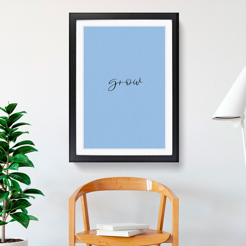 Grow - Picture Frame Typography, 90cm H x 65cm W x 2cm D, Black Framed