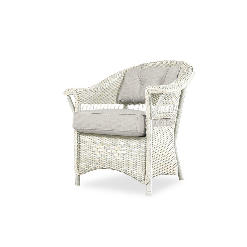 Nantucket Outdoor Dining Armchair, Antique White, Remy Pebble