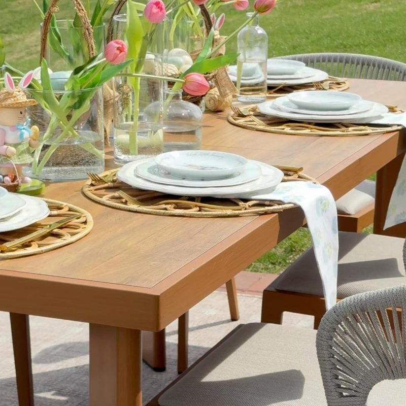 Aluminum Dining Table, 29.92" H x 125.98" W x 33.46" D