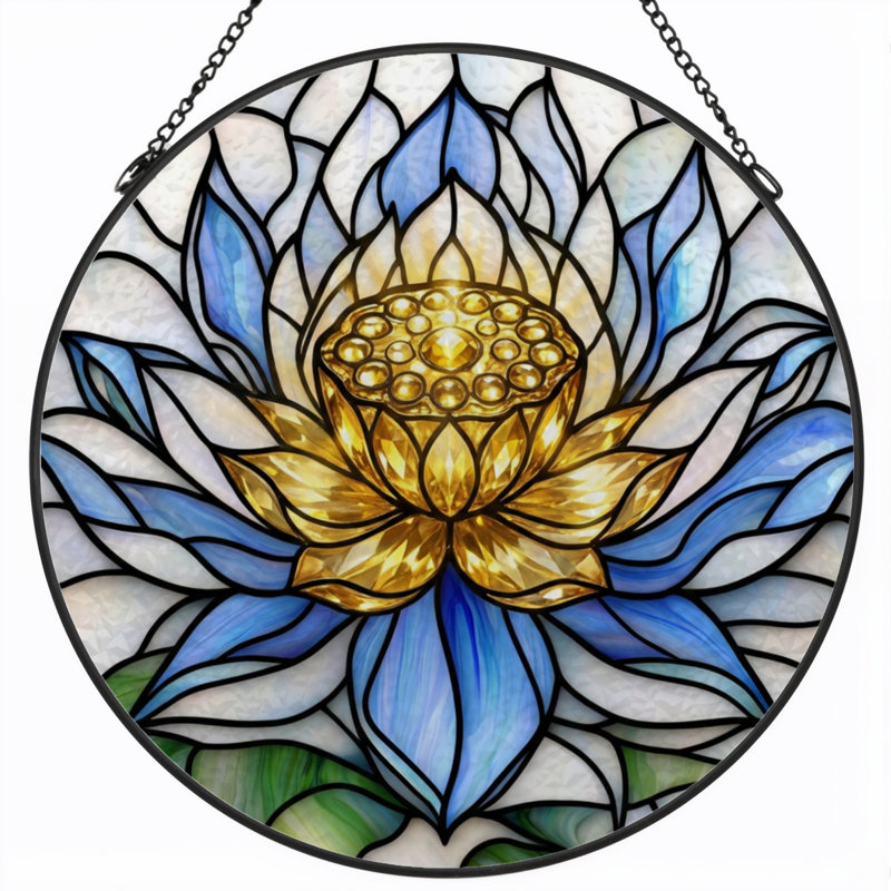 Vitrail de fenêtre en verre coloré 7,8 po H, H 7,8 po x l 7,8 po