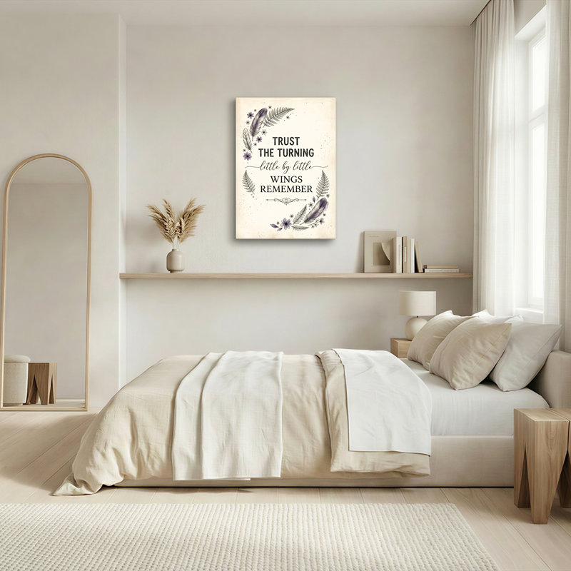 «Gallery Wrap», art mural sur toile pour le salon, la chambre à coucher, le bureau ou le vestibule - décoration murale décorative avec plume florale