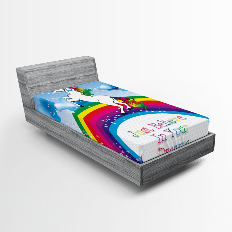 Multicolore Ambesonne, Drap-housse de taille simple