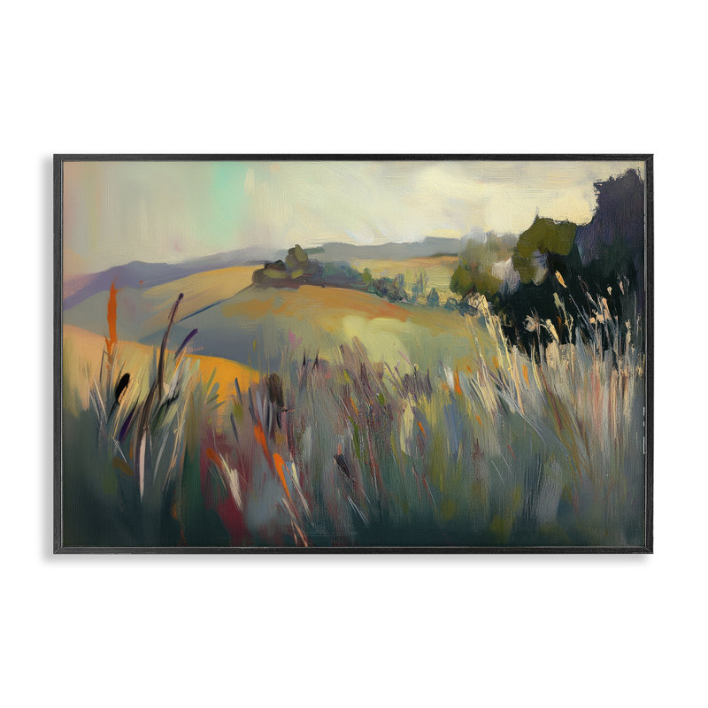 Giclée encadrée Tranquil Plains, conception d'Elara Yasna, H 12 po x l 18 po, Giclée encadrée noir minuit