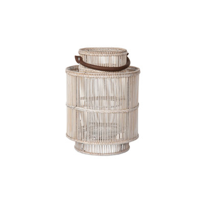 Lanterne de table en rotin Foltz