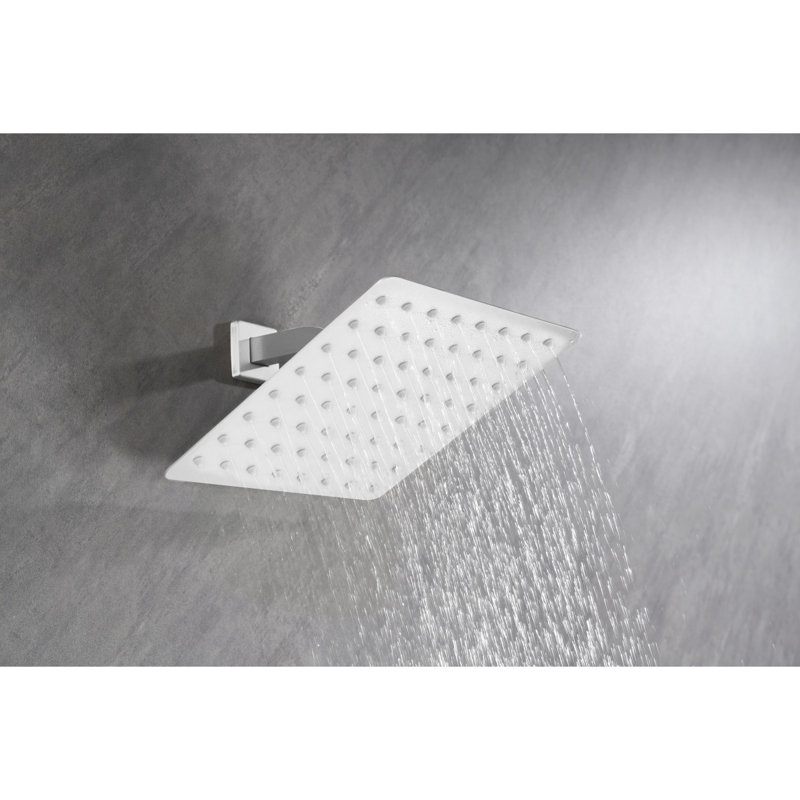 Rain Shower Head High Pressure Rainfall Showerhead Water Saving, White