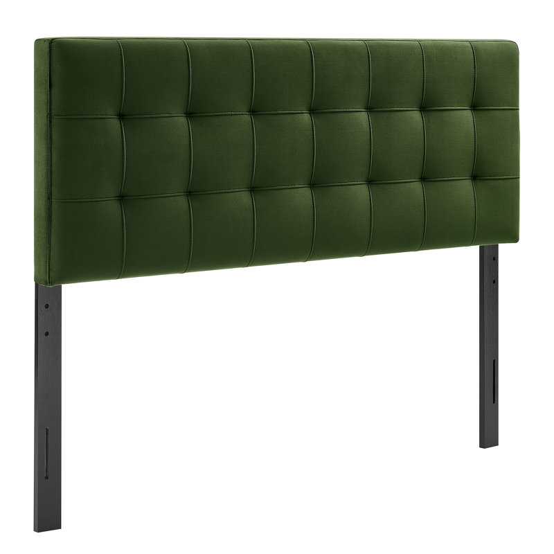 Très grande tête de lit en velours Peyton Performance, Très grand lit, Vert mousse