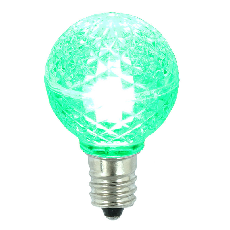 Vickerman G30 LED Green Bulb E12 Nickel Base .45W, Package Of 25