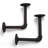 Gibson Iron Pipe L-Shaped Shelf Brackets - Black Powder Coat