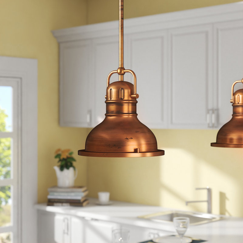 Christianna 1 - Light Pendant, Washed Copper, 9.5" H x 8.75" W x 8.75" D, Yes