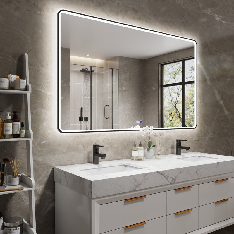 Miroir de salle de bain Liutza, Rectangle, 32 po x 40 po