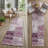 8' Runner Mountbatten Pink Patchwork Washable Non Skid Indoor Outdoor Runner Rug
