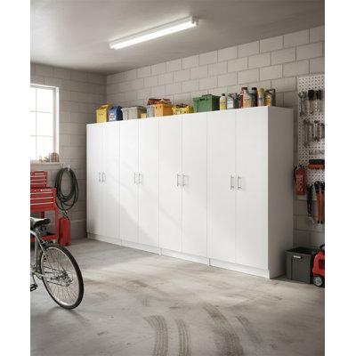 Modex White Multi-Purpose Utility Storage Cabinet (4-Piece Set)