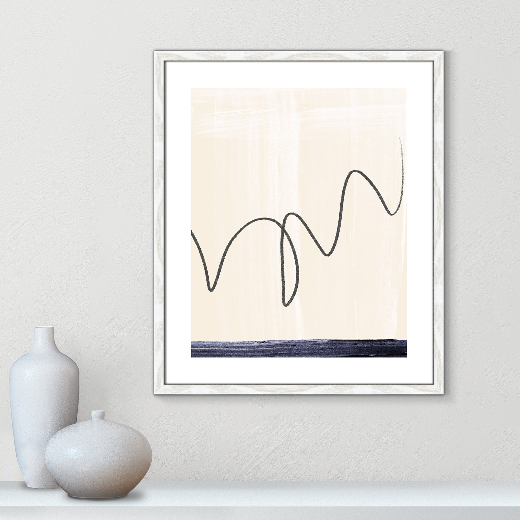 Departured II - Picture Frame Painting Print, 25.5" H x 21.5" W x 0.75" D, White Framed Paper