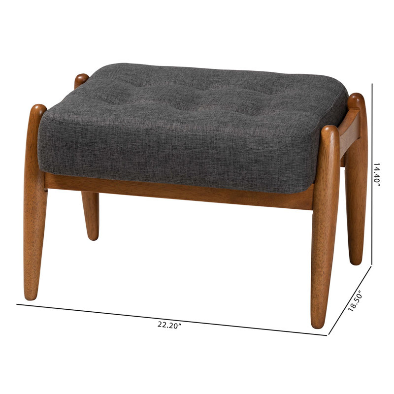 Cevyn Upholstered Ottoman, Dark Gray 100% Polyester