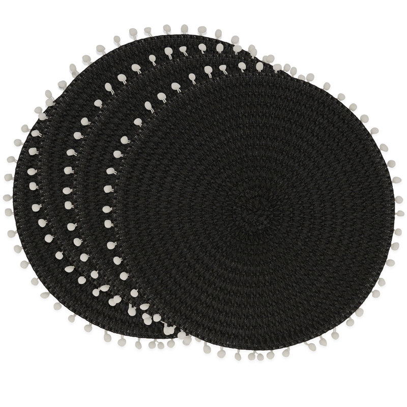 Napperon Mint Modern Pom Pom, Noir