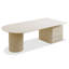 Bureau en pierre frittée clair de luxe avec tiroirs-101661268