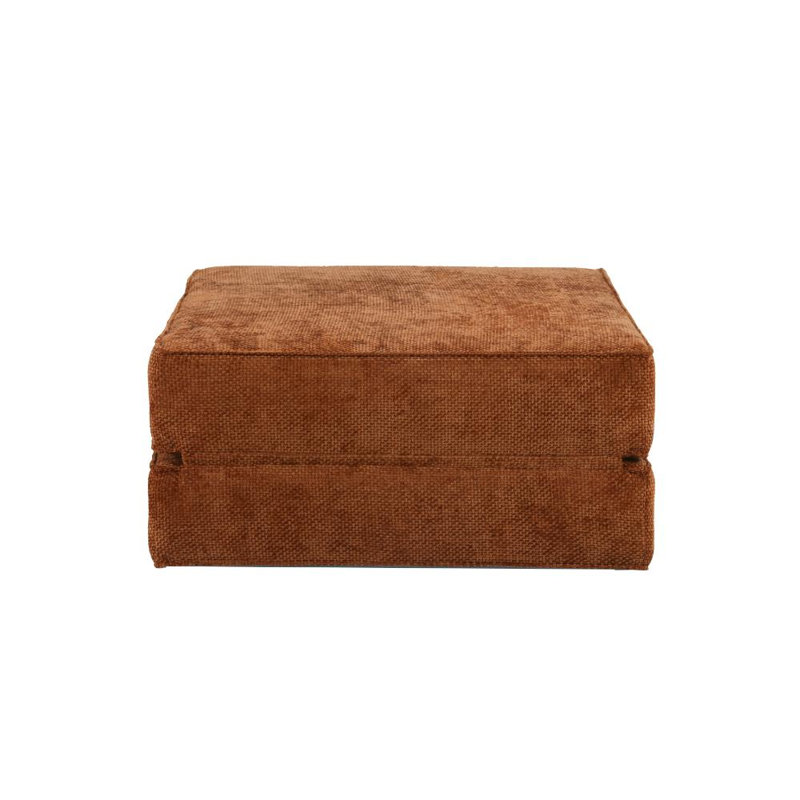 80cm Wide Velvet Rectangle Standard Ottoman, Orange