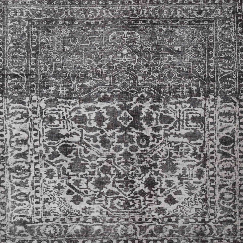 Tapis gris/beige traditionnel Cormican, Rond 5 pi