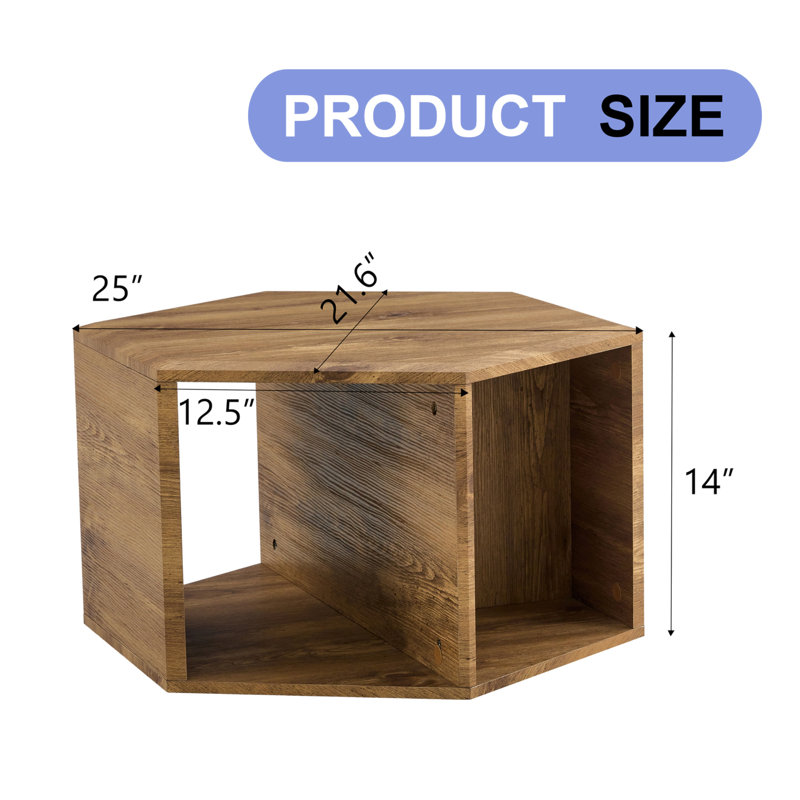 Hexagonal MDF Coffee Table, Characteristic Wood Grain Pattern Stickers, Multi-Hole Design To Give More Storage Space, Simple And Convenient Design Makes It Suitable For All Kinds Of Style Scenes.