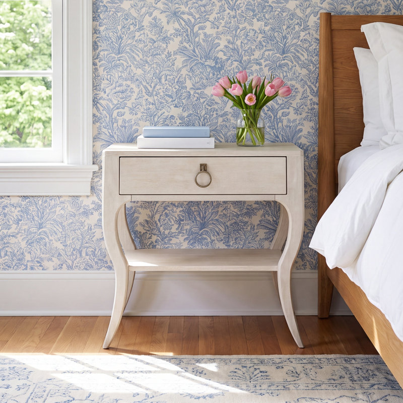 Regan Kiln-Dried 1-Drawer Nightstand, Champagne