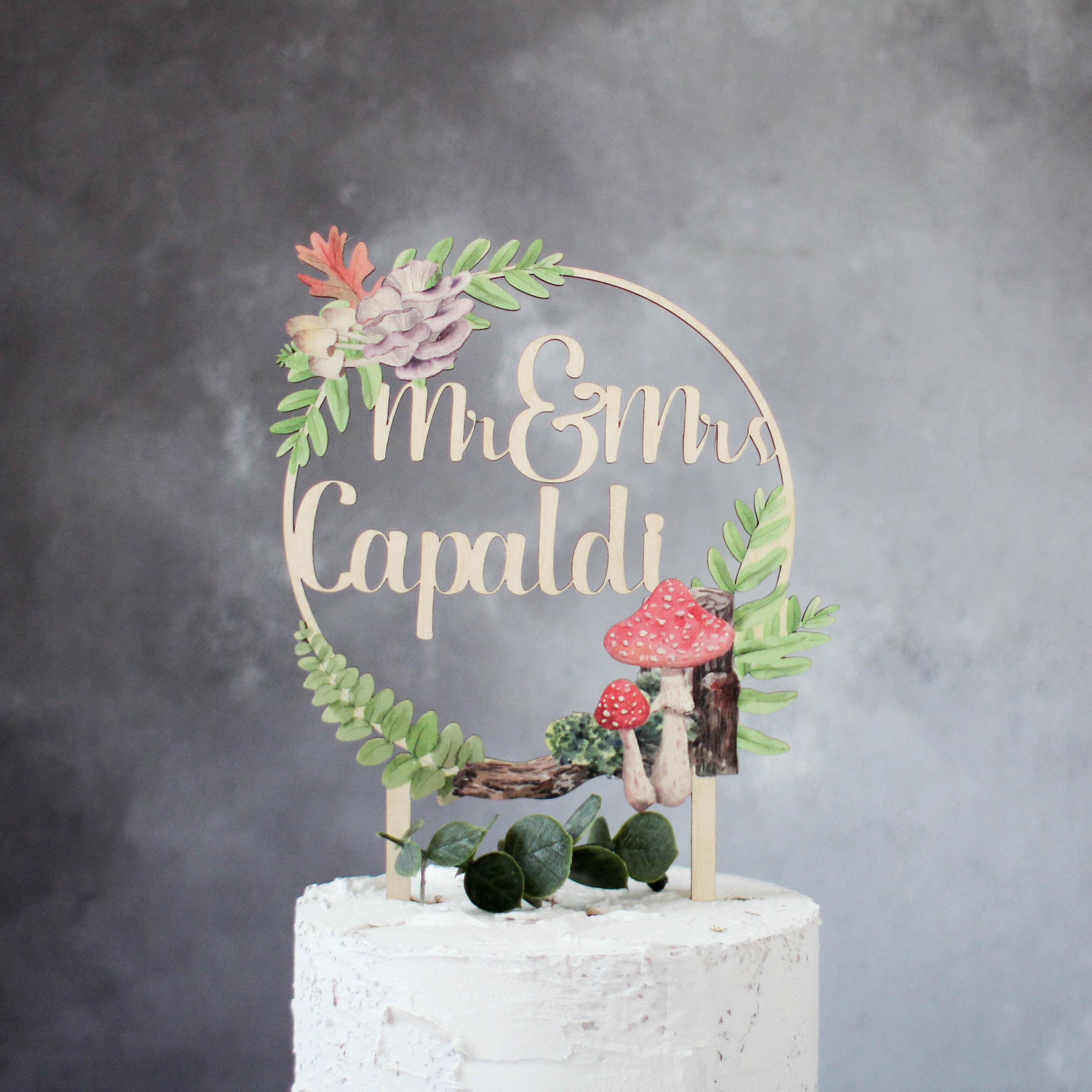 Names Personalised Wooden Wedding Cake Topper – PGFactory.ie