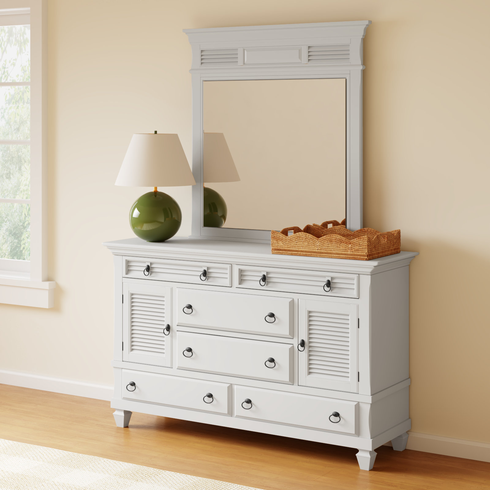 Gleda 6 - Drawer Dresser with Mirror