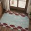 Tapis d'intérieur moderne à motif géométrique lavable en mailles de chaîne moderne avec envers antidérapant-538884479