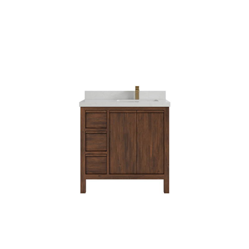Ensemble de meuble-lavabo simple 36 po Elizabeth, Quartz de Carrare
