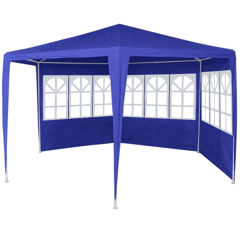 vidaXL Gazebo Blue 100% PE fabric 6.6x6.6 ft Foldable Gazebo, Blue