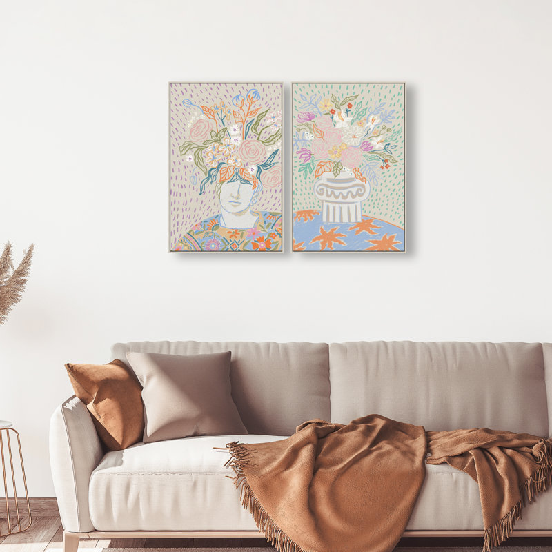 Summer Flourish Set Set by Oliver Gal, 32"H x 22"W, Silver Floater Frame