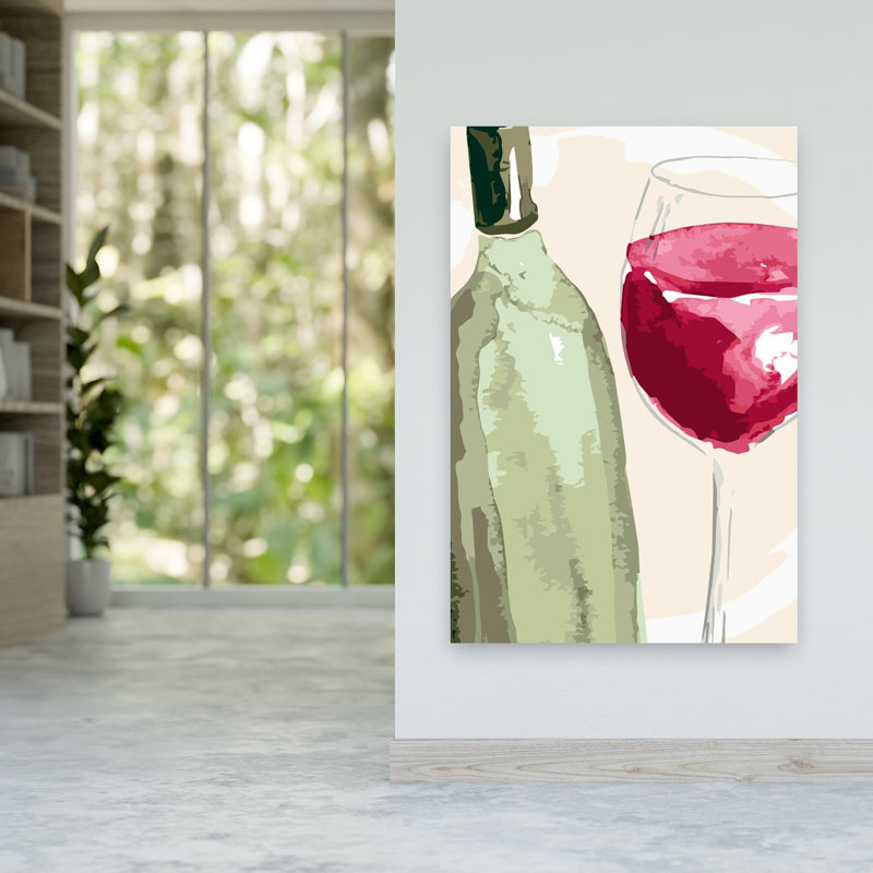 Red Wine Abstract Abstract Classic Elegant Wall Art Print by Karen Menzenbach - Wrapped Canvas Print, 152.4cm H x 101.6cm W