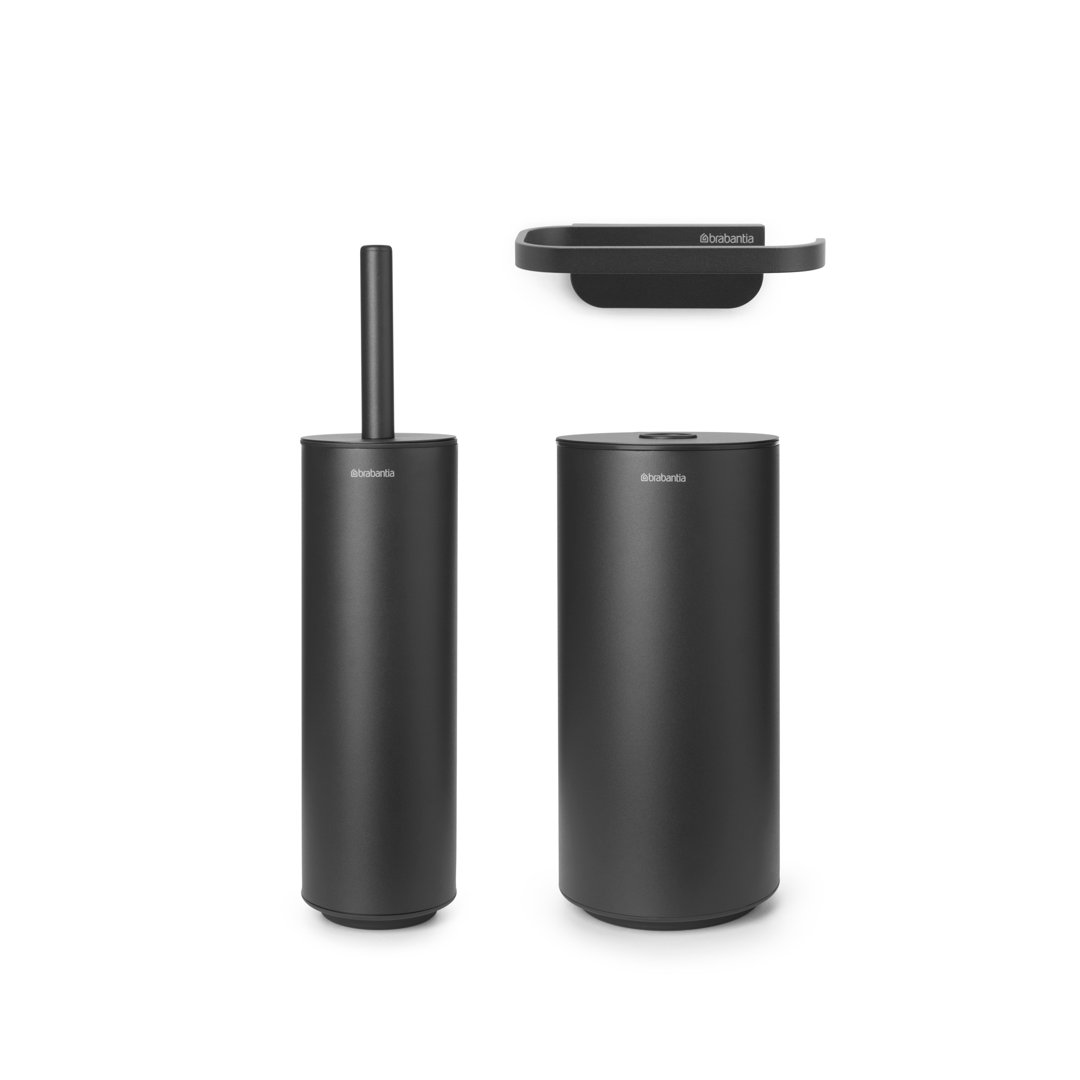 Brabantia Mindset Wall Mounted Toilet Brush Toilet Roll Holder and Toilet Roll Dispenser Set Brabantia 