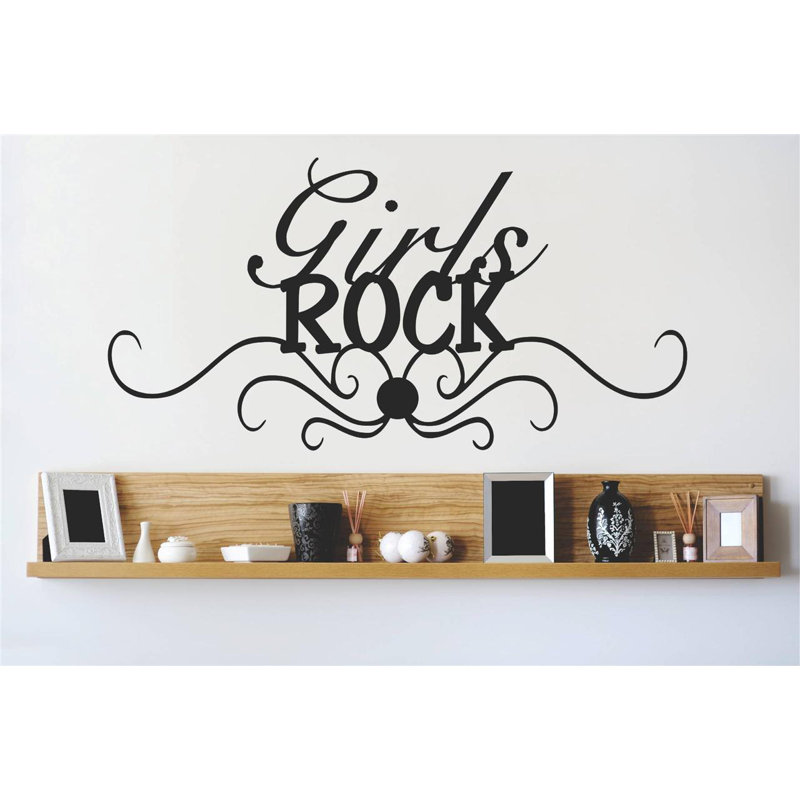 Décalcomanie murale filles rock, Noir, H 10 po x l 20 po x P 0,16 po