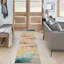 Tapis abstrait bleu / jaune Adrihana-1338966381
