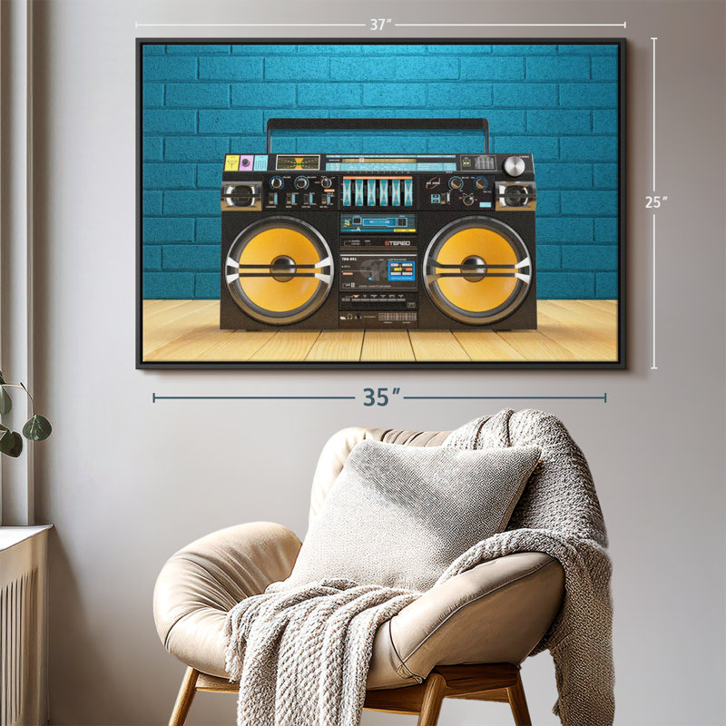 Reproduction d'art sur toile Boombox, H 25 po x l 37 po