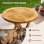 Table de salle à manger de patio en bois de teck de 27,5 po avec table à lattes