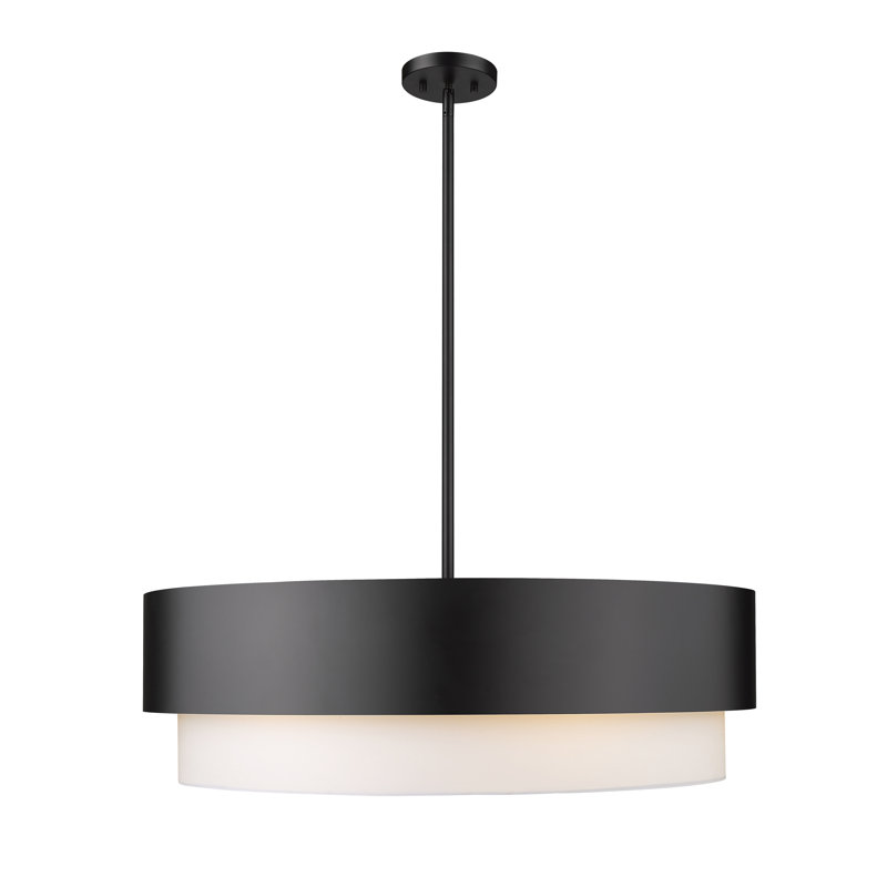 Luminaire suspendu 6 lumières Crishon, Noir mat