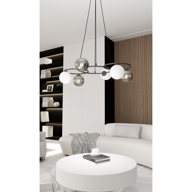 Frisco 6 - Light Matte Black Pendant, Matte Black/Mix