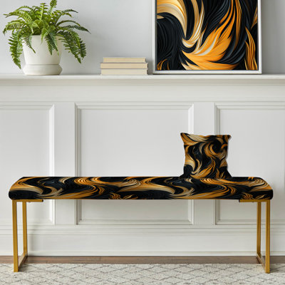 Rayures Bengals - Banc rembourré abstrait en or
