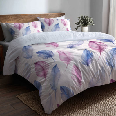 Girls Airy Comforter Set 6 Pcs - Elegant Soft Feather Drift Bedding And Throw Pillow Set
