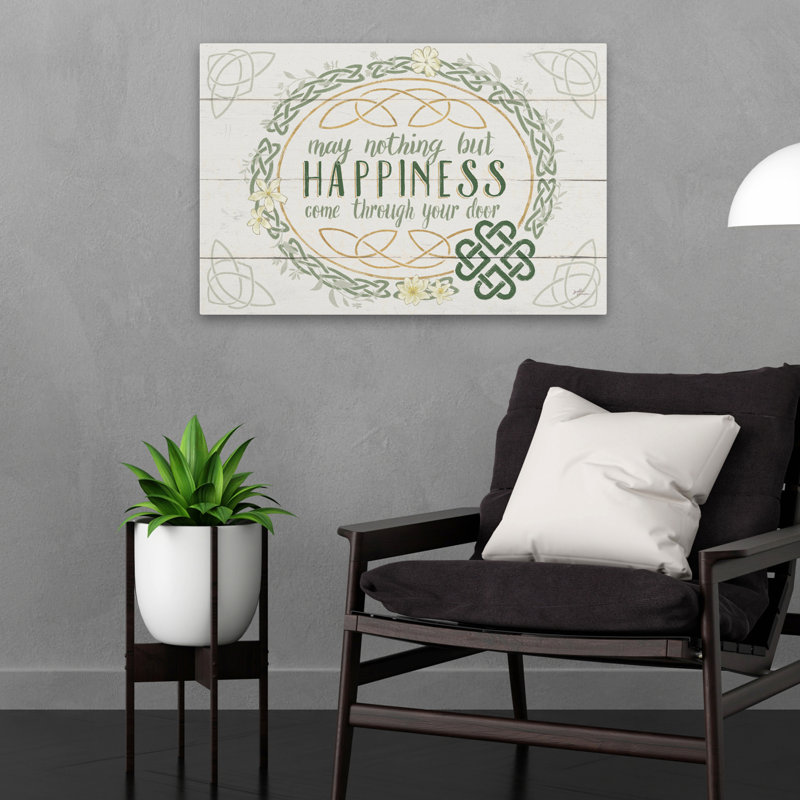 Irish Blessings V - Buttercup Celtic Flowers - art gris, H 16 po x l 24 po