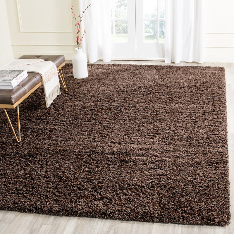Rizco Shag Performance Solid Color Rug, Rectangle 2'3" x 4'