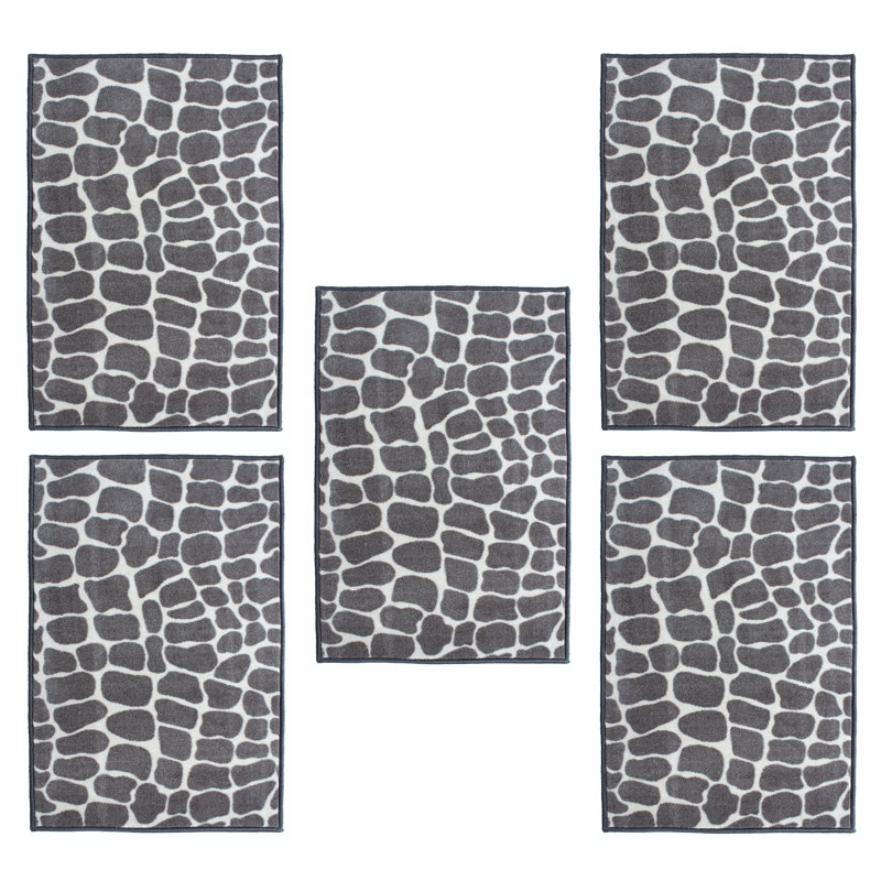 Ensemble de tapis touffetés en nylon gris clair Guglielmina, Rectangle 2 pi x 3 pi