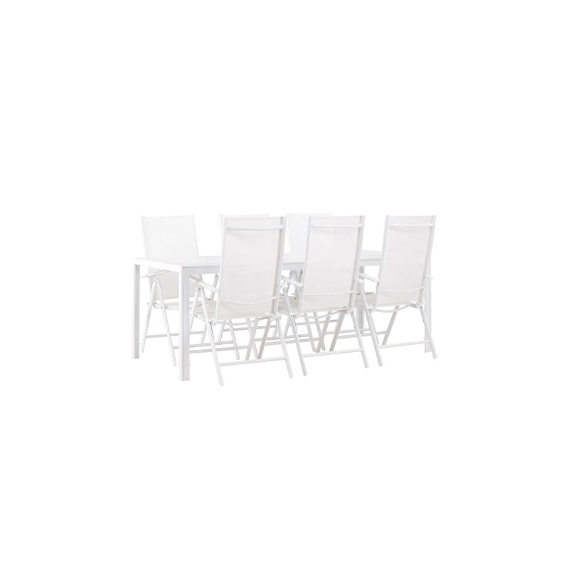 Buffum 6 - Person Solid Wood Patio Dining Set Rectangular Table